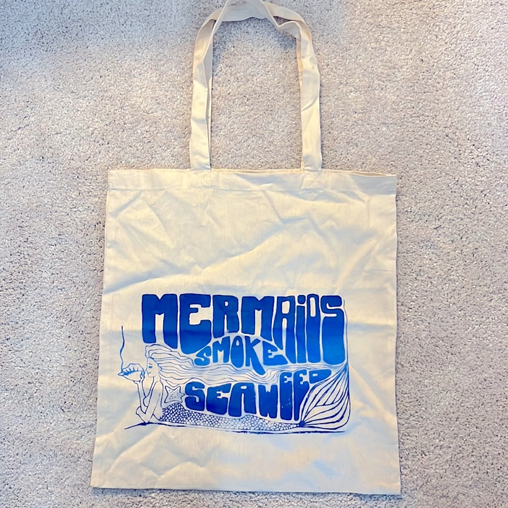 Mermaids smoke seaweed tote bag 💙
